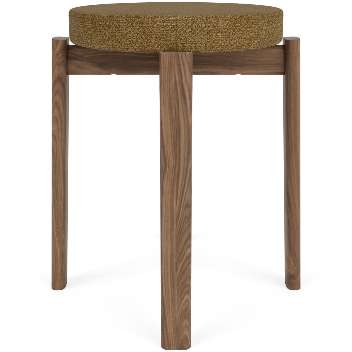 Audo Copenhagen Passage Kruk H48 Walnoot Bouclé Gold 06