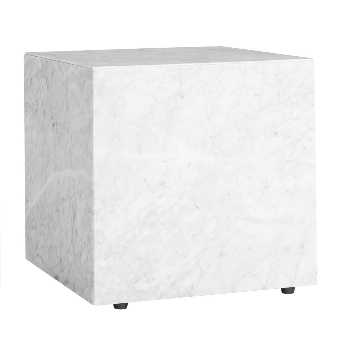 Audo Copenhagen Plinth Cubic Bijzettafel 40x40 Carrara Marmer Wit - afbeelding 1