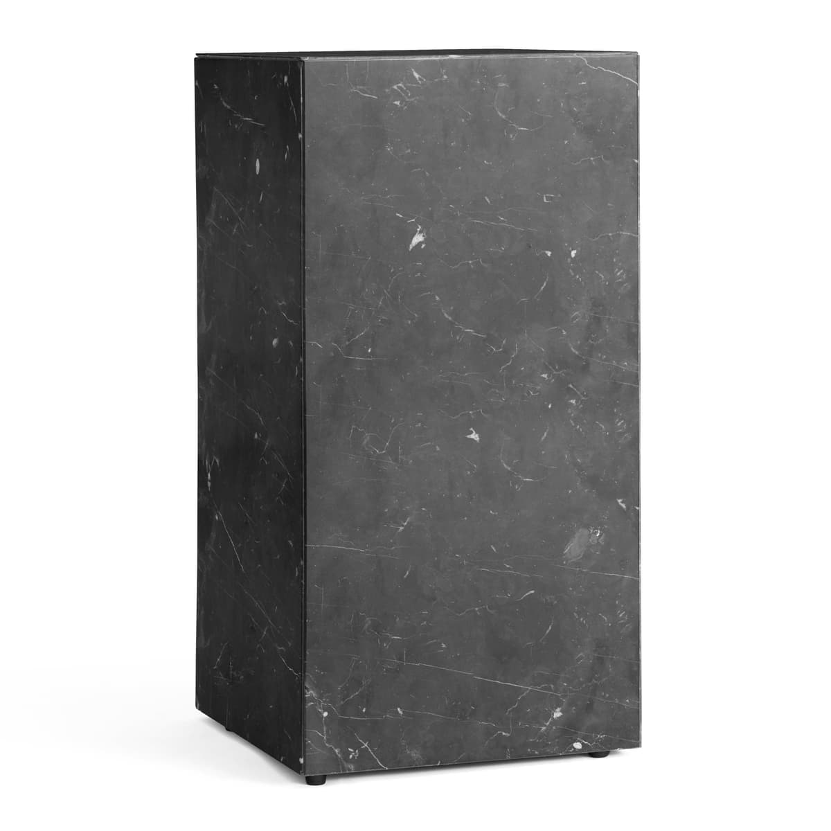 Audo Copenhagen Plinth Tall Bijzettafel 30x30 Marquina Marmer Zwart - afbeelding 1