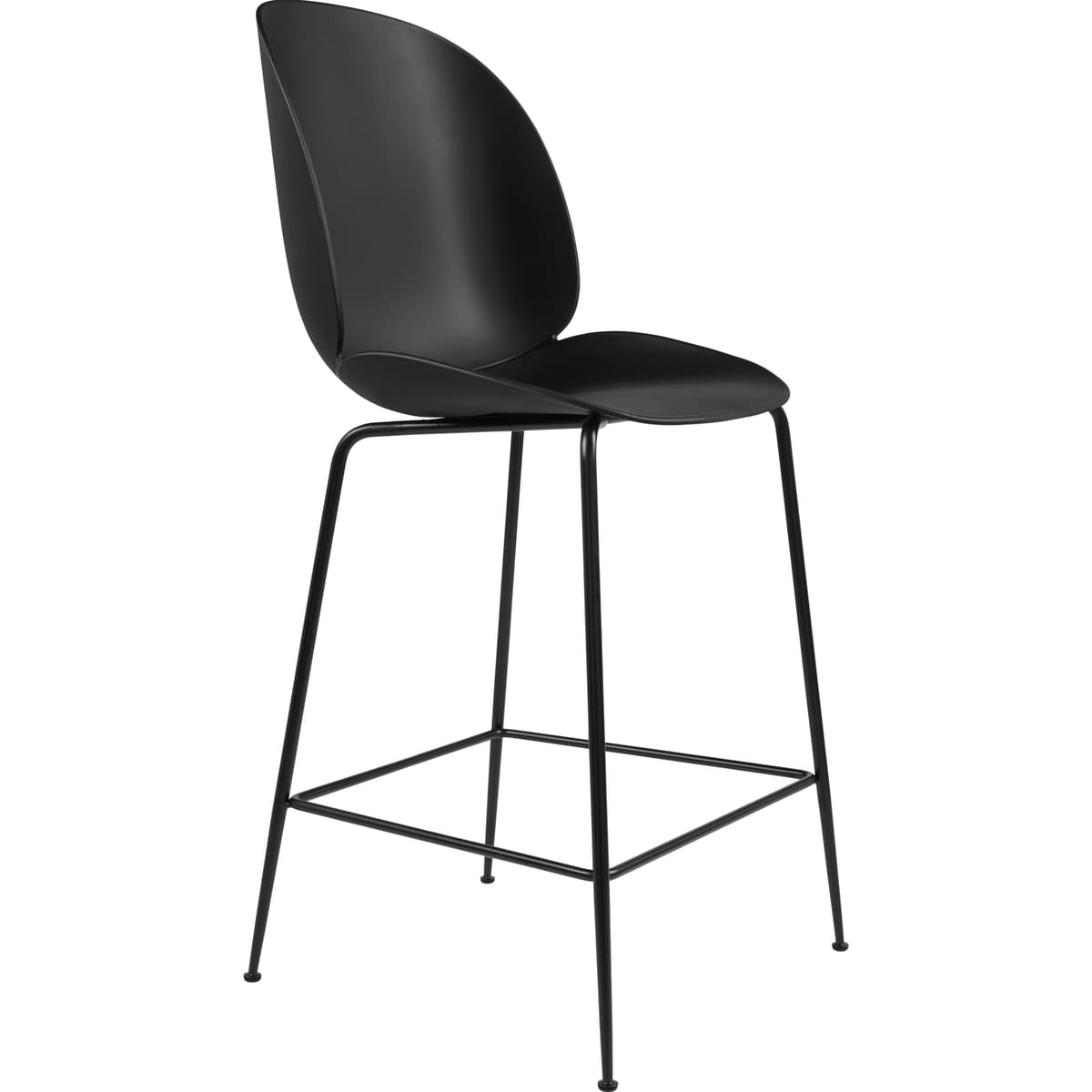 Gubi Beetle Chair Barkruk 65cm Met Zwart Onderstel Zwart