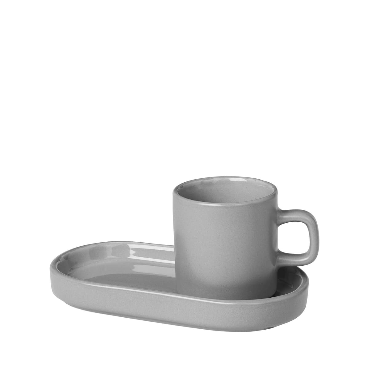 Blomus Pilar Espresso Kop En Schotel Set Van 2 Mirage Grey