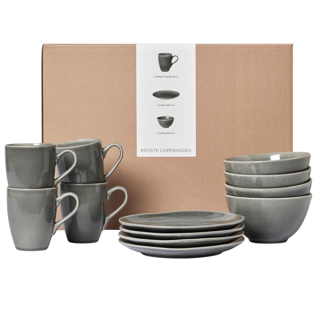 Broste Copenhagen Nordic Rain Ontbijt Serviesset Van 4