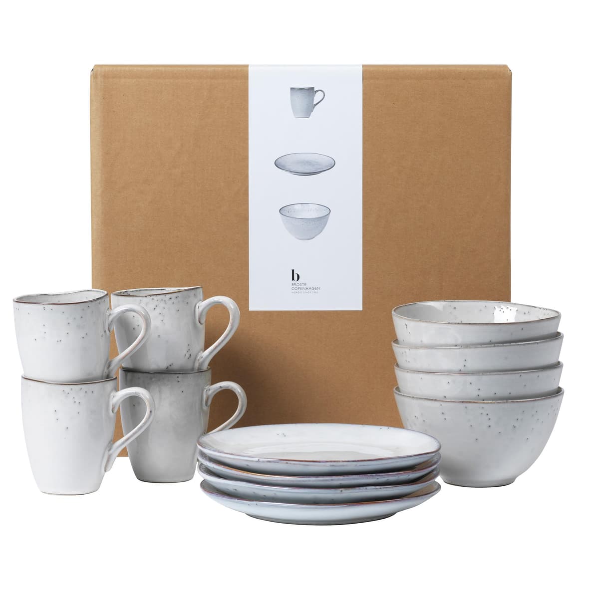 Broste Copenhagen Nordic Sand Ontbijt Serviesset 4 Personen