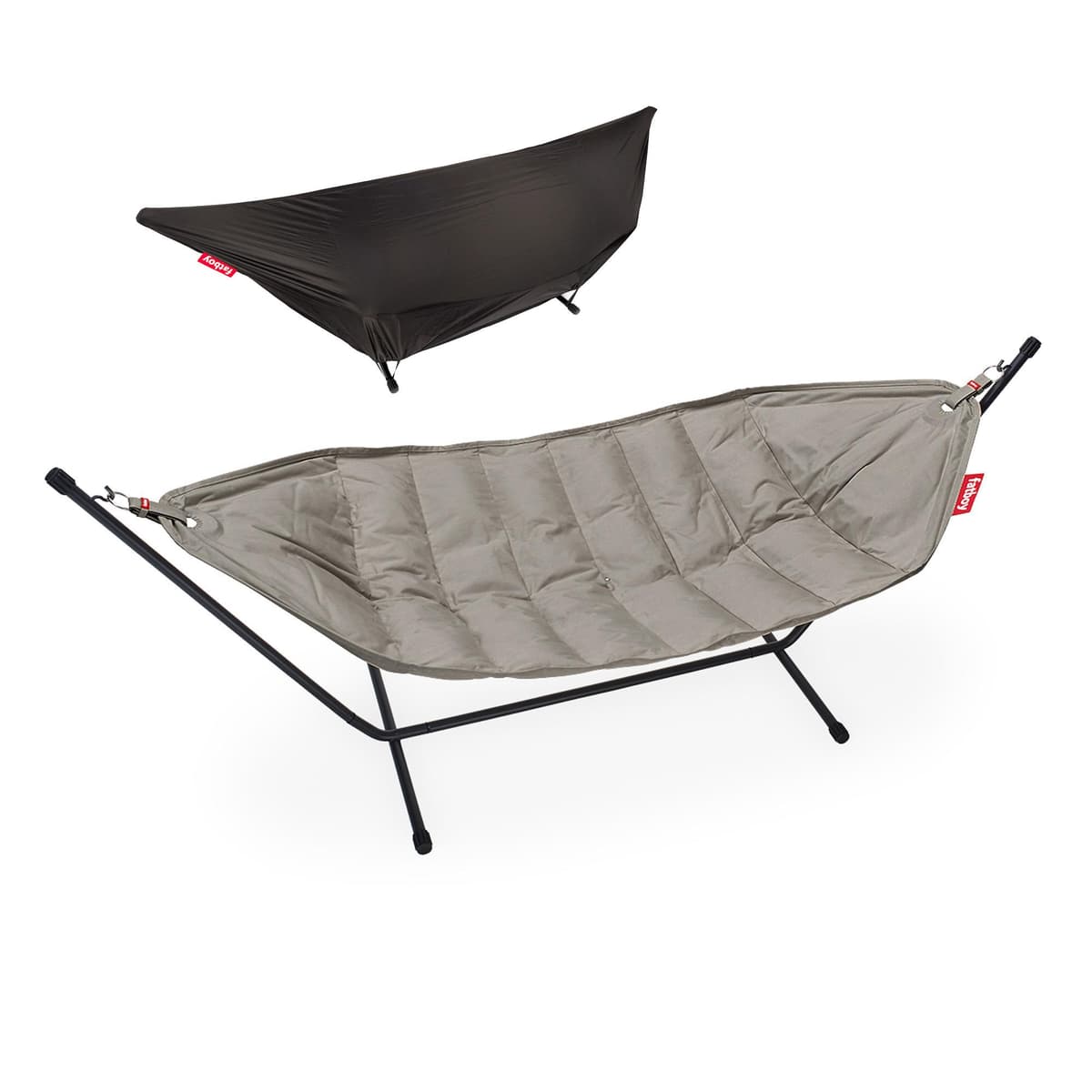 Fatboy Headdemock Superb Deluxe Hangmat Grey Taupe Rack Black