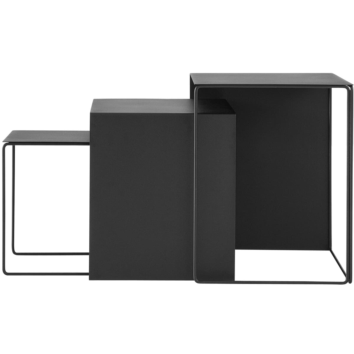 Ferm Living Cluster Tables Bijzettafel Set Van 3 Zwart - afbeelding 1