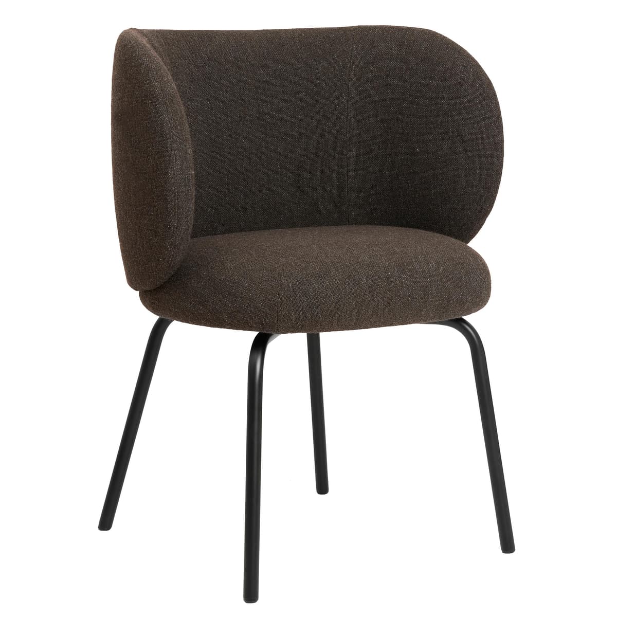 Ferm Living Rico Eetkamerstoel Met Zwart Onderstel Hallingdal Bruin - afbeelding 1