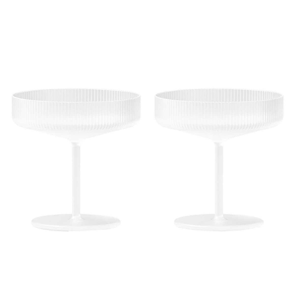 Ferm Living Ripple Champagne Glas Set Van 2 Frosted
