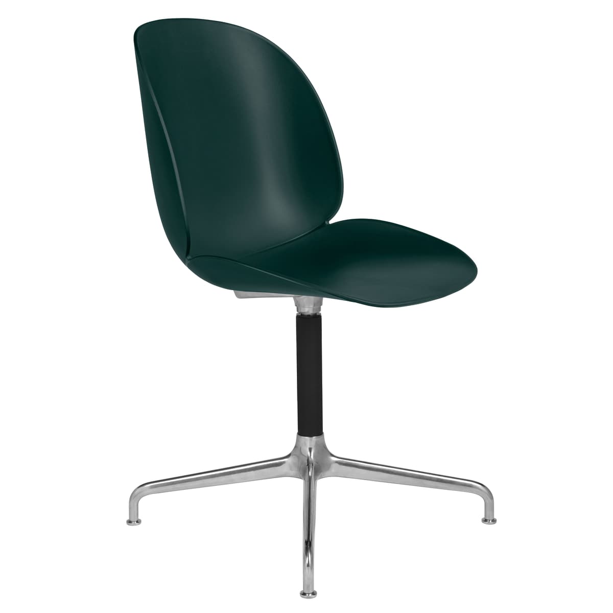 Gubi Beetle Stoel Met Zwart/gepolijst Aluminium Swivel Onderstel Green - afbeelding 1