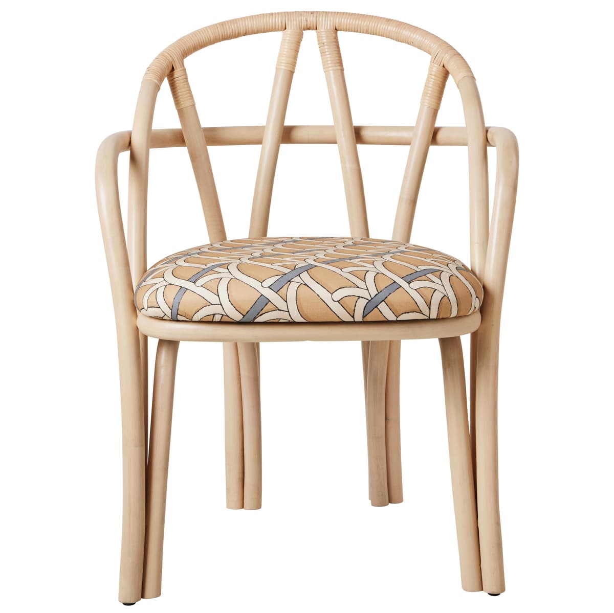 Gubi Bistra Eetkamerstoel,Naturel Gelakt Onderstel/Reales Pattern 002 - afbeelding 1