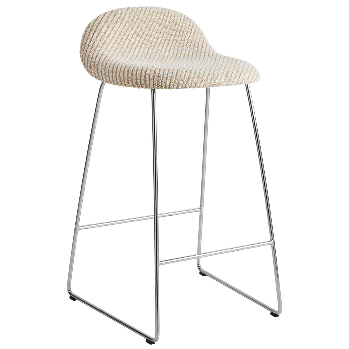 Gubi GUBI 3D Barkruk RVS/Lupo Special Bouclé 009 Gestreept - afbeelding 1