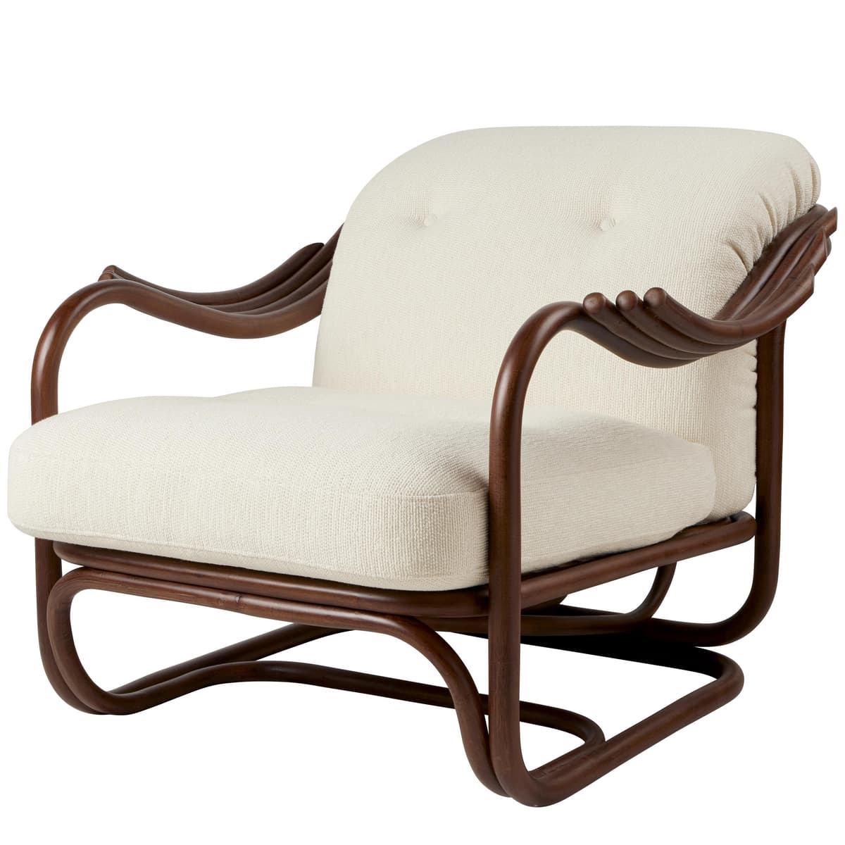 Gubi Poltrona Tria Lounge Fauteuil Dark Rattan/Reales 001 - afbeelding 1