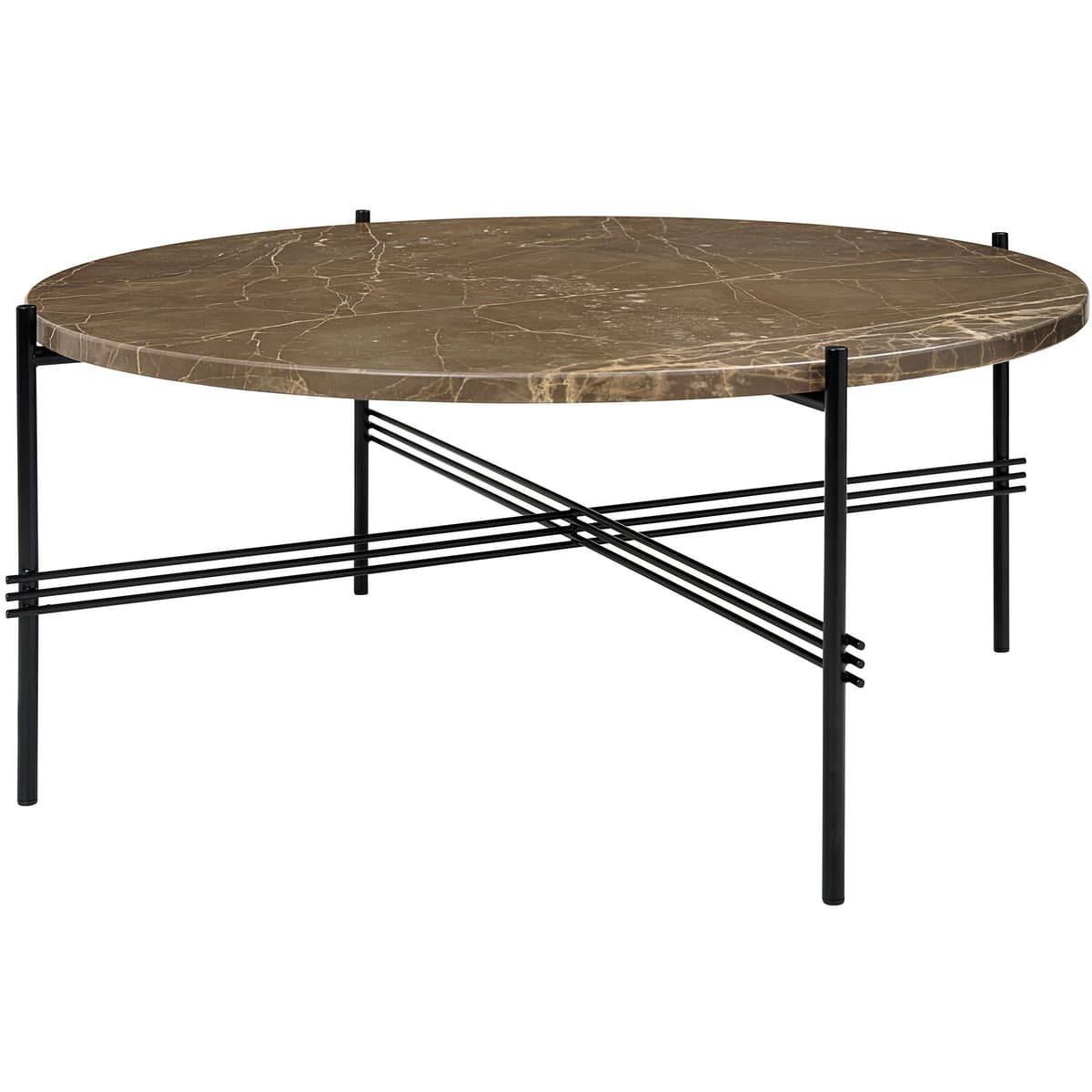 Gubi TS Salontafel 80 Zwart/bruin Marmer