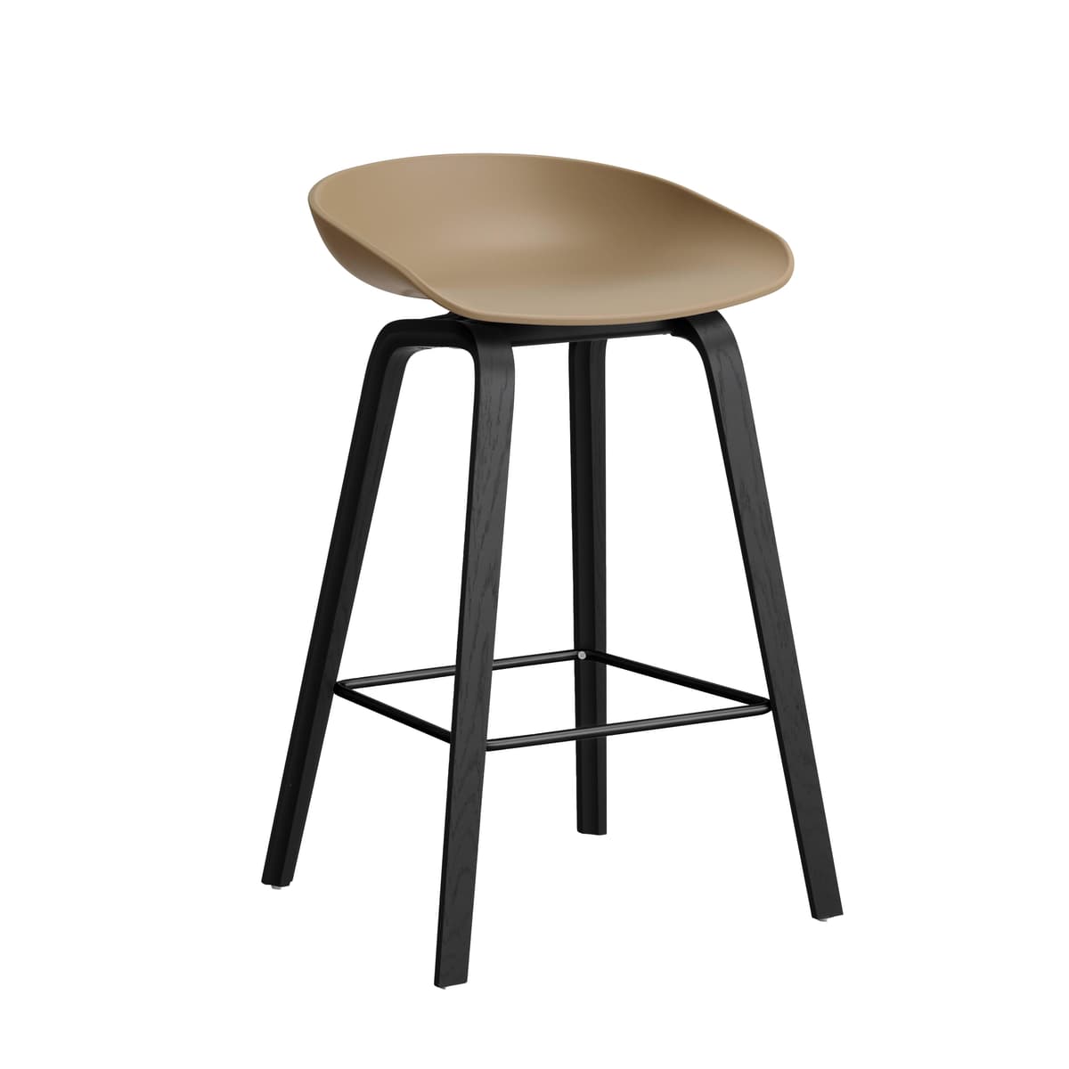 Hay AAS32 Barkruk 65cm Zwart Gelakt Eiken Onderstel Clay