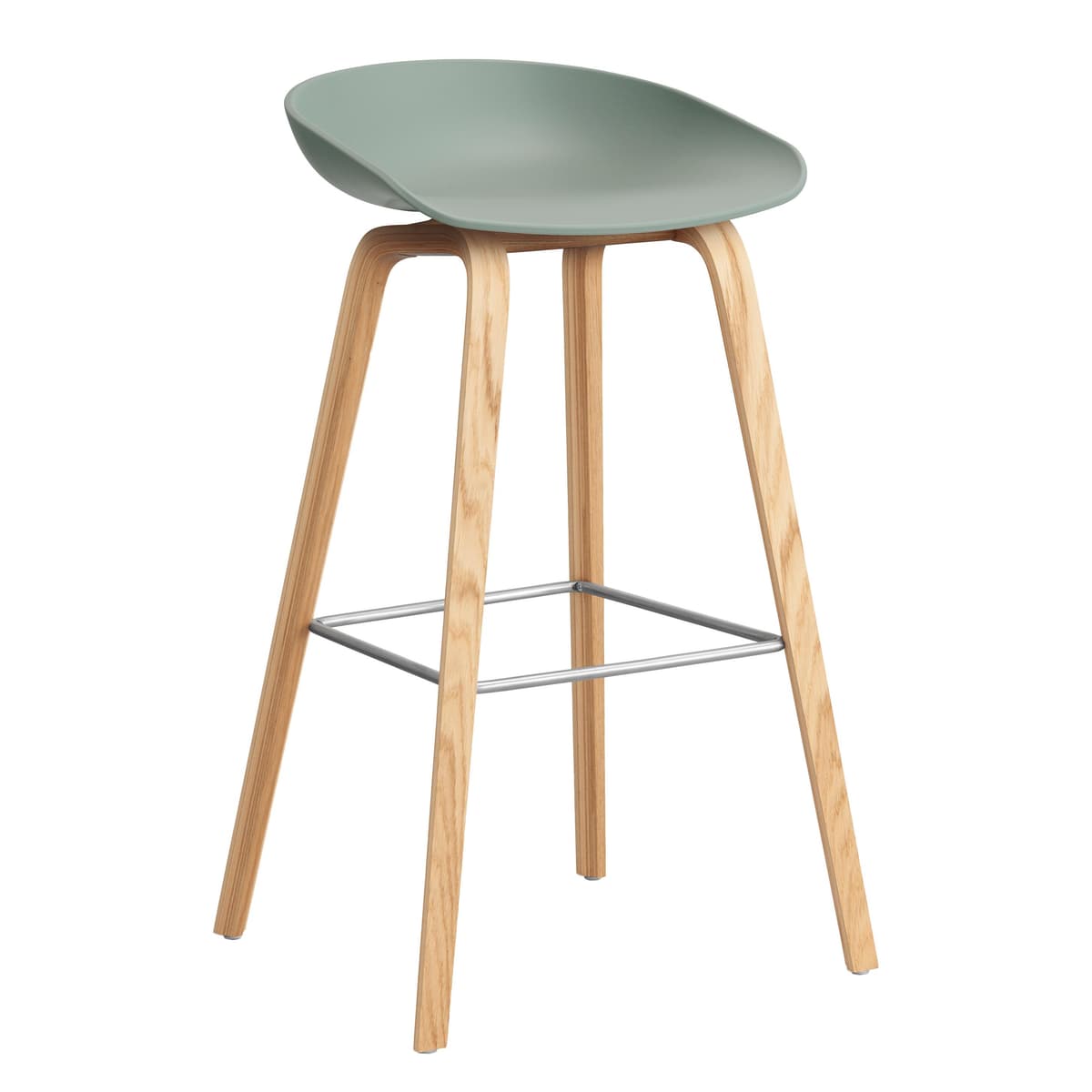 Hay AAS32 Barkruk 75cm Gelakt Eiken Onderstel Fall Green