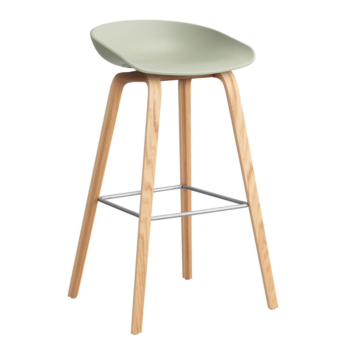 Hay AAS32 Barkruk 75cm Gelakt Eiken Onderstel Pastel Green