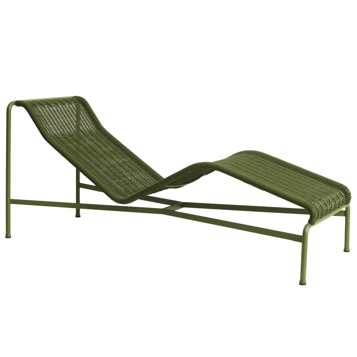 Hay Palissade Cord Chaise Longue Ligbed Olive