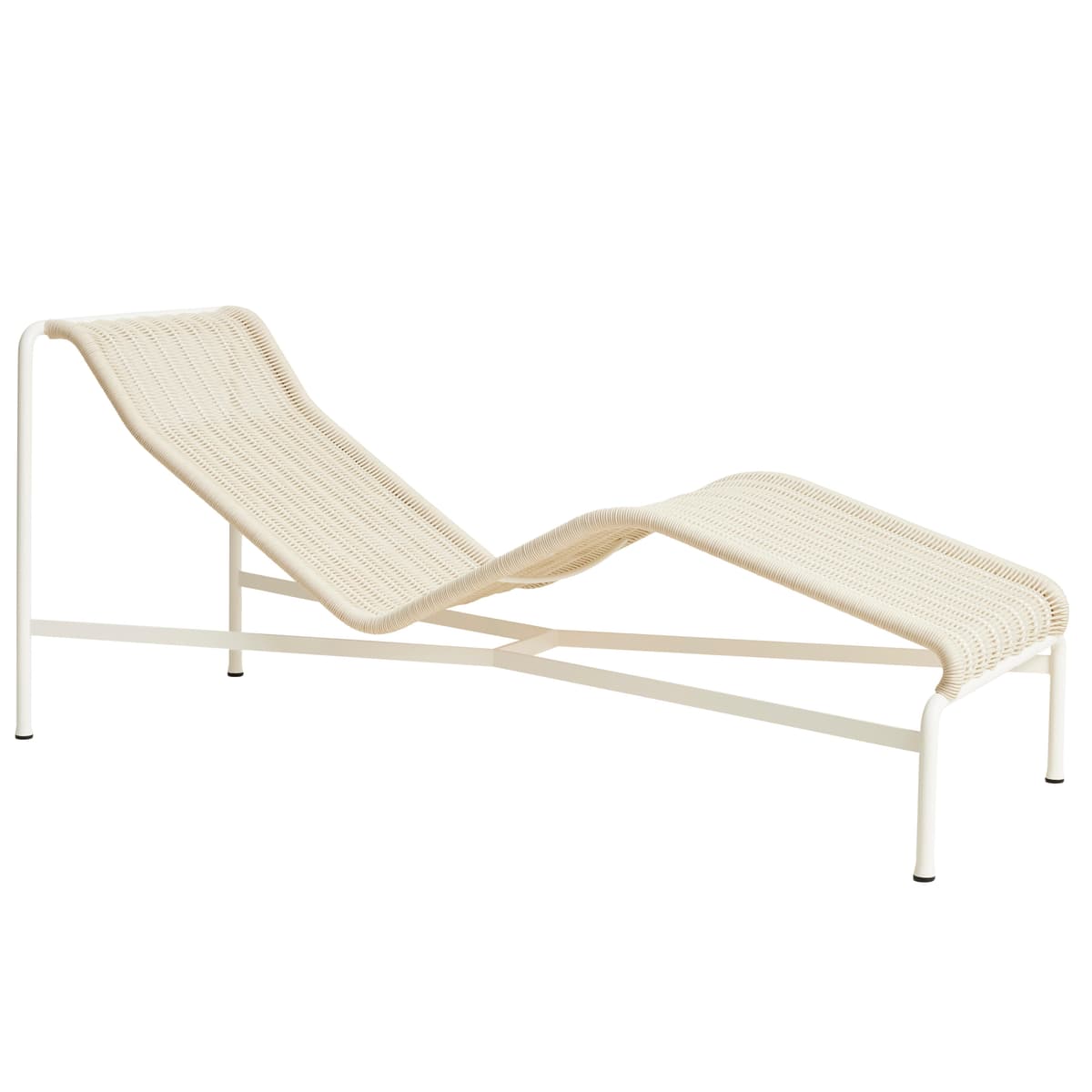 Hay Palissade Cord Chaise Longue Ligbed Cream White