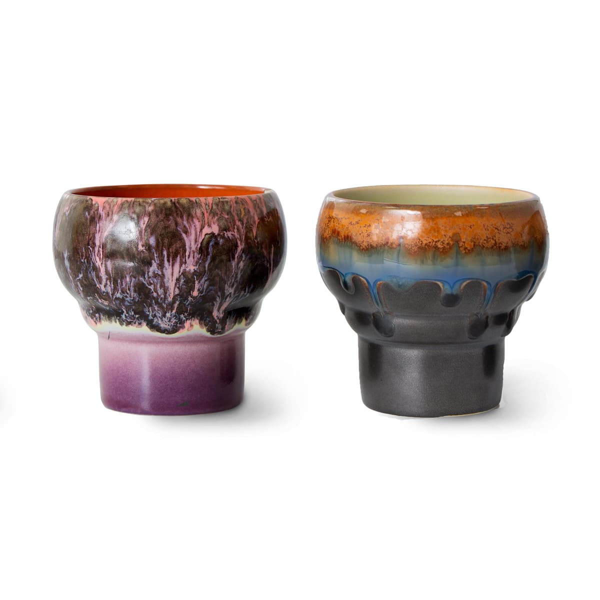 HKliving 70's Ceramic Lungo Koffie Mok Set Van 2 Merge