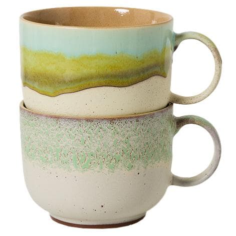 HKliving 70's Ceramic Thee Kopjes Set Van 2 Neo