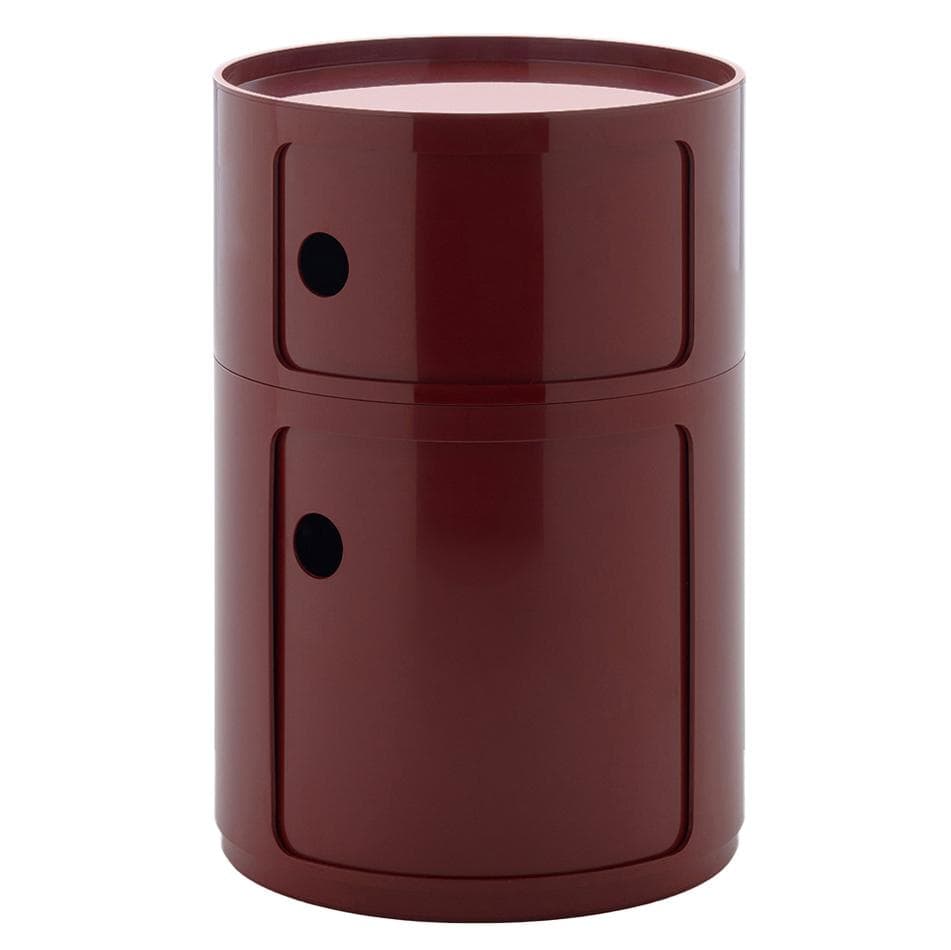 Kartell Componibili New Big Kast NachtkastjeØ42 (2 Comp.) Burgundy