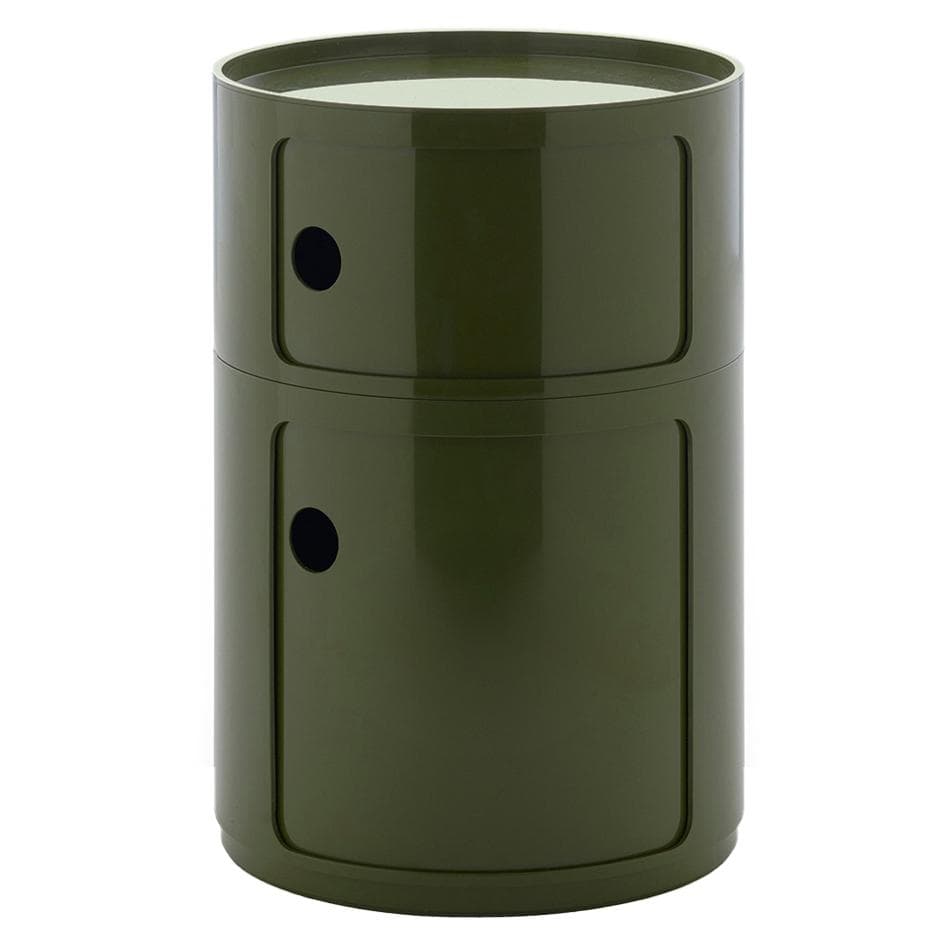 Kartell Componibili New Big Kast NachtkastjeØ42 (2 Comp.) Donkergroen