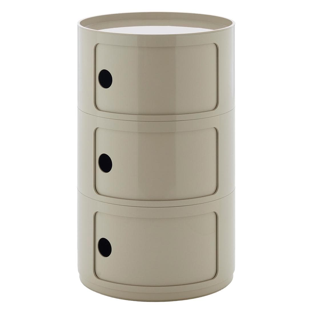 Kartell Componibili New Big Kast NachtkastjeØ42 (3 Comp.) Duifgrijs