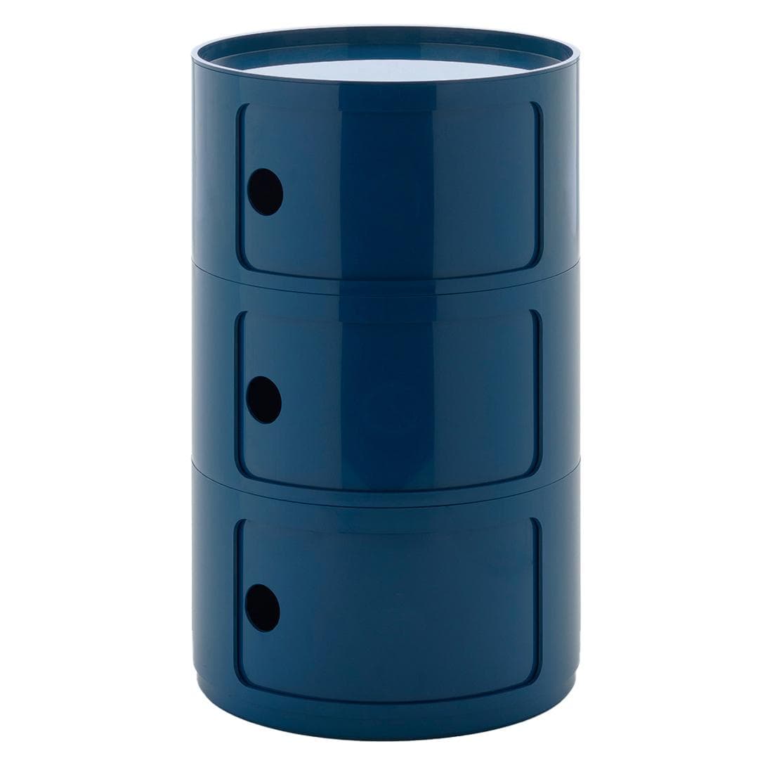 Kartell Componibili New Big Kast NachtkastjeØ42 (3 Comp.) Blauw