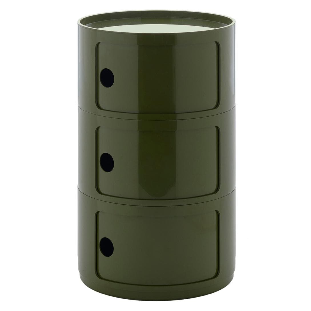 Kartell Componibili New Big Kast NachtkastjeØ42 (3 Comp.) Donkergroen