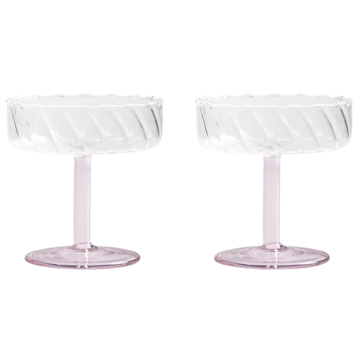 &klevering Twirl Coupe Glazen Set Van 2 Pink