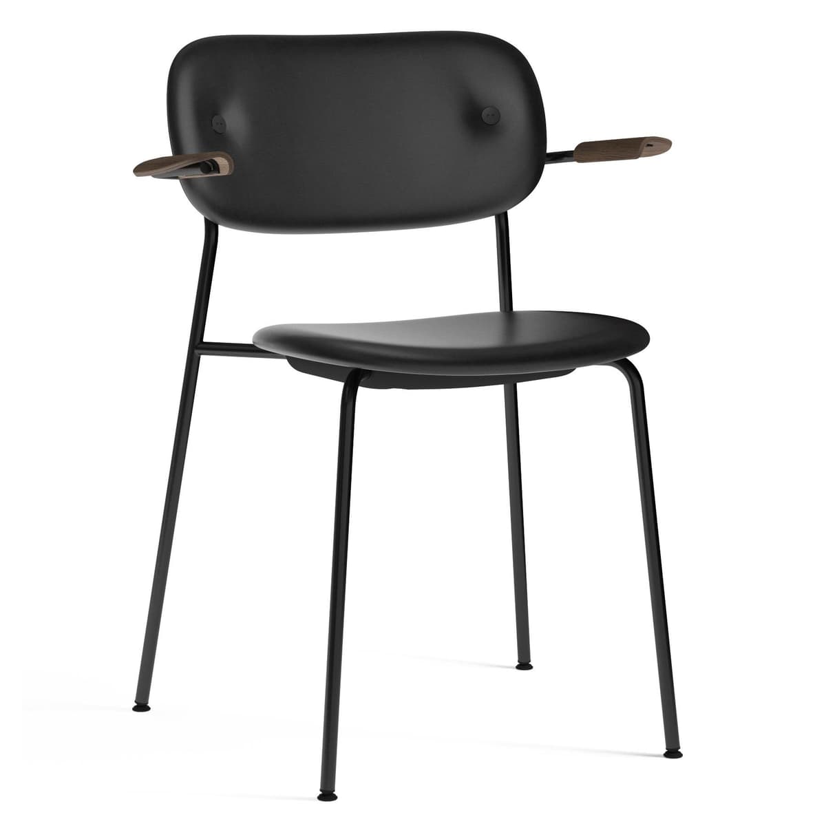 Audo Copenhagen Co Eetkamerstoel Met Arm Leder Dakar 0842 Donker Eiken/zwart - afbeelding 1