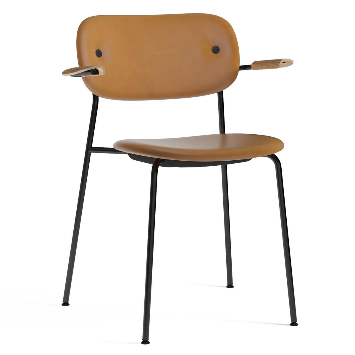 Audo Copenhagen Co Eetkamerstoel Met Arm Stof Dakar 0250 Naturel Eiken/zwart - afbeelding 1