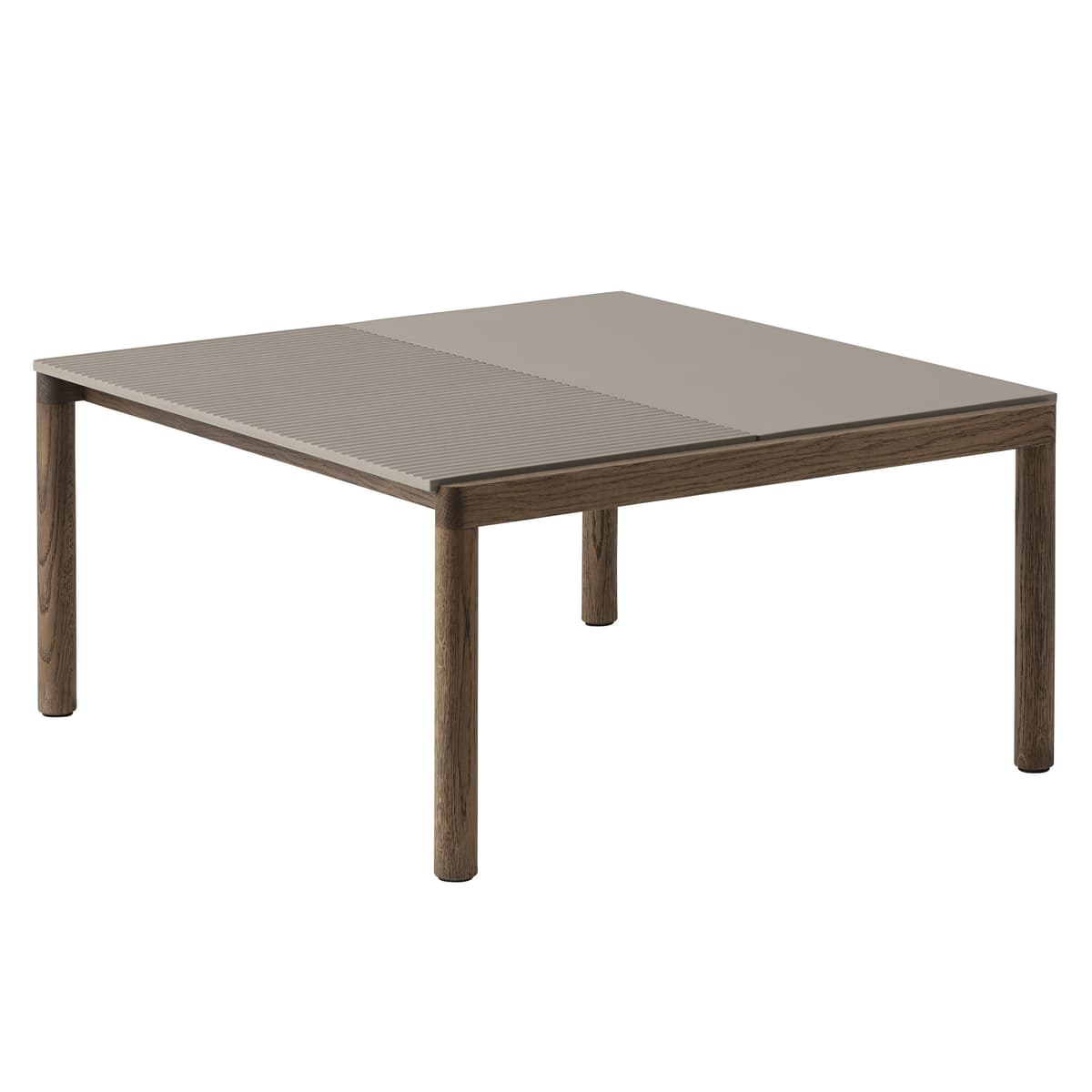 Muuto Couple Salontafel 80x84 Wavy Donker Eiken Taupe - afbeelding 1