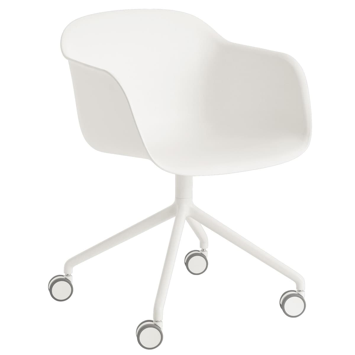 Muuto Fiber Armchair Bureaustoel Ongestoffeerd Wit