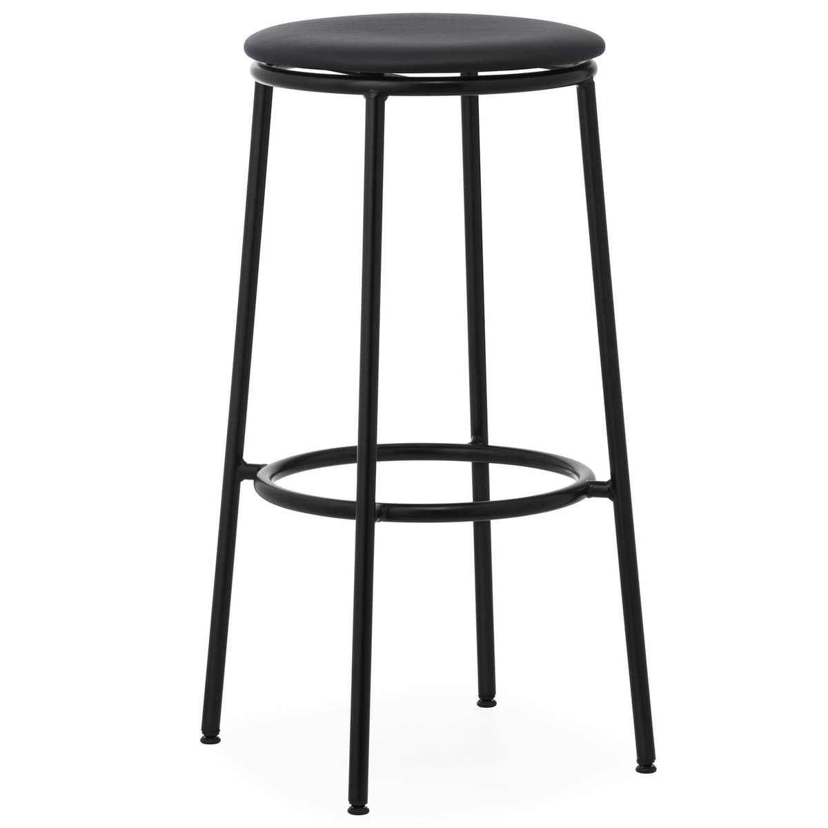 Normann Copenhagen Circa Barkruk Gestoffeerd 75 Ultra Leder Black
