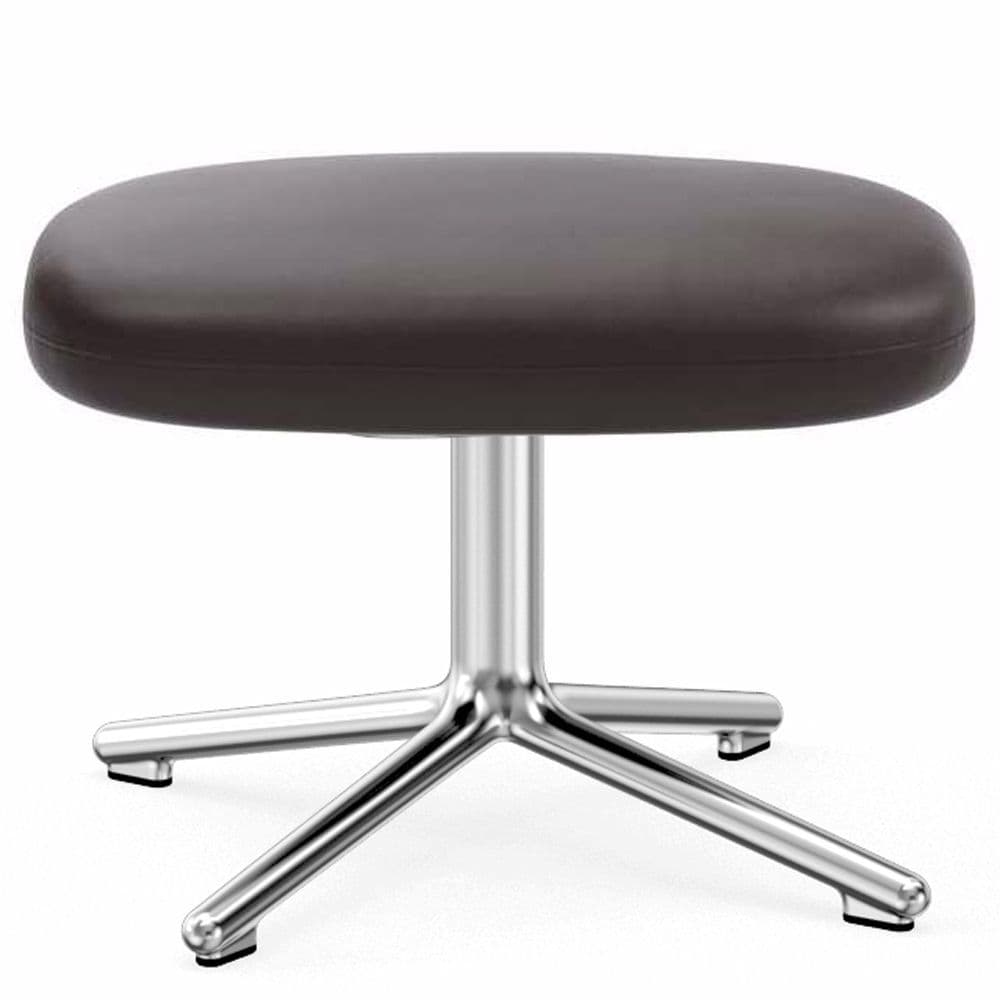 Normann Copenhagen Era Footstool Swivel Voetenbank Met Aluminium Onderstel Ultra Leder 41589 - afbeelding 1