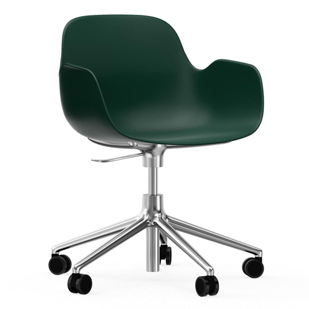 Normann Copenhagen Form Armchair Bureaustoel Met Aluminium Onderstel Groen