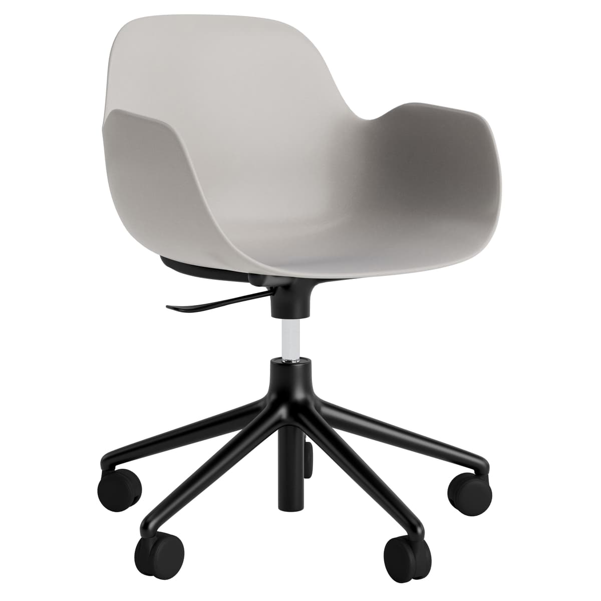 Normann Copenhagen Form Armchair Bureaustoel Met Zwart Onderstel Licht Grijs - afbeelding 1