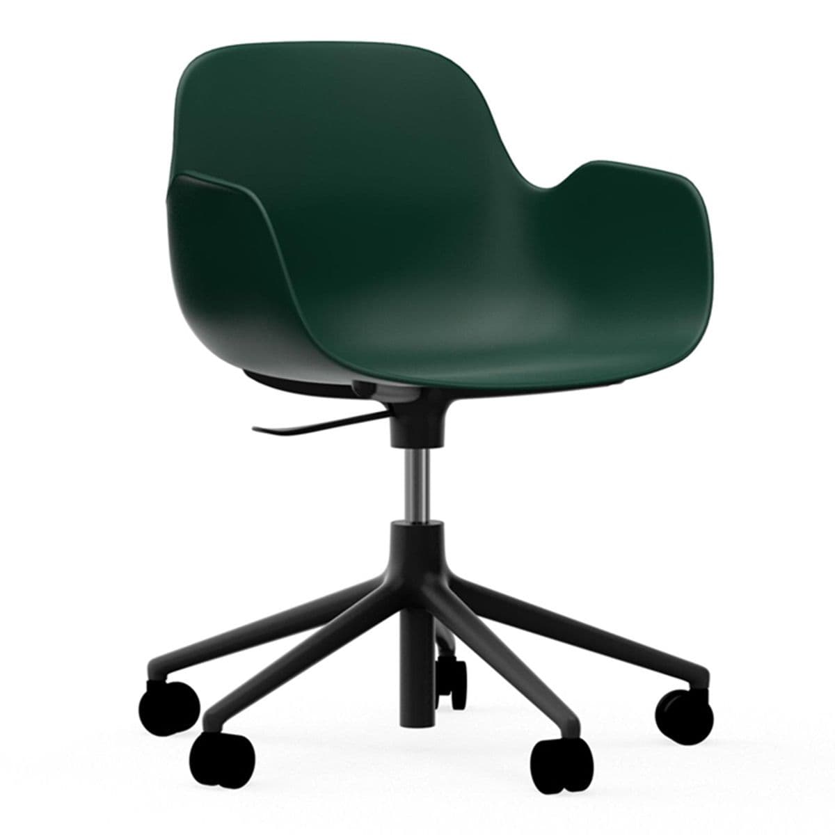 Normann Copenhagen Form Armchair Bureaustoel Met Zwart Onderstel Groen - afbeelding 1
