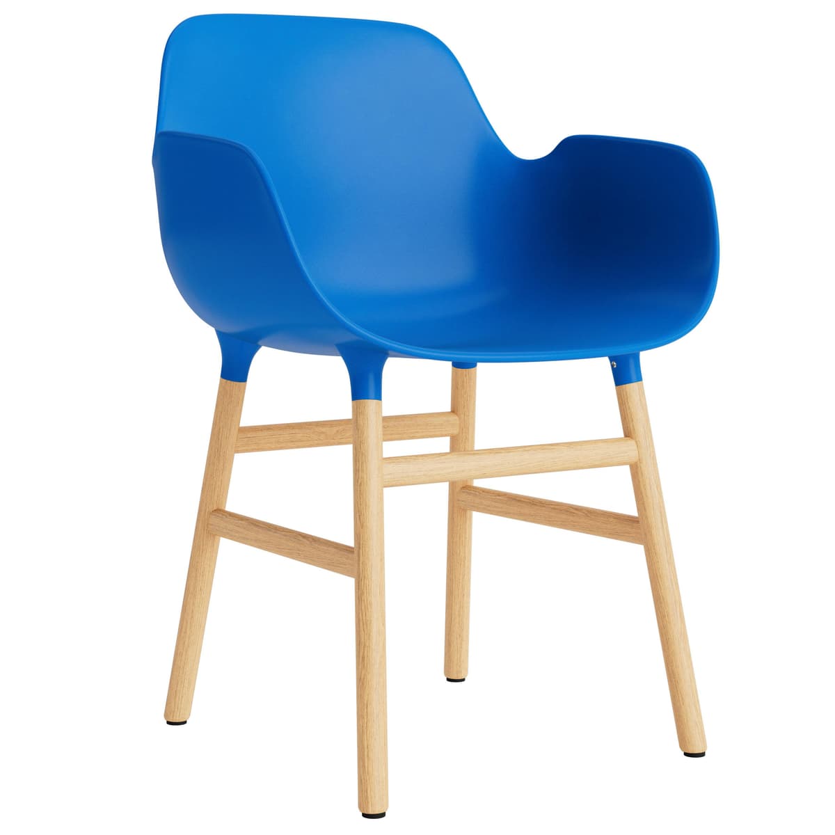 Normann Copenhagen Form Armchair Stoel Met Eiken Onderstel Felblauw - afbeelding 1