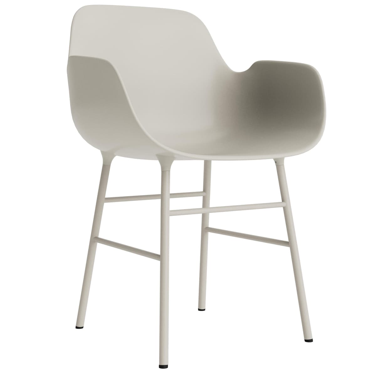 Normann Copenhagen Form Armchair Stoel Met Stalen Onderstel Licht Grijs - afbeelding 1