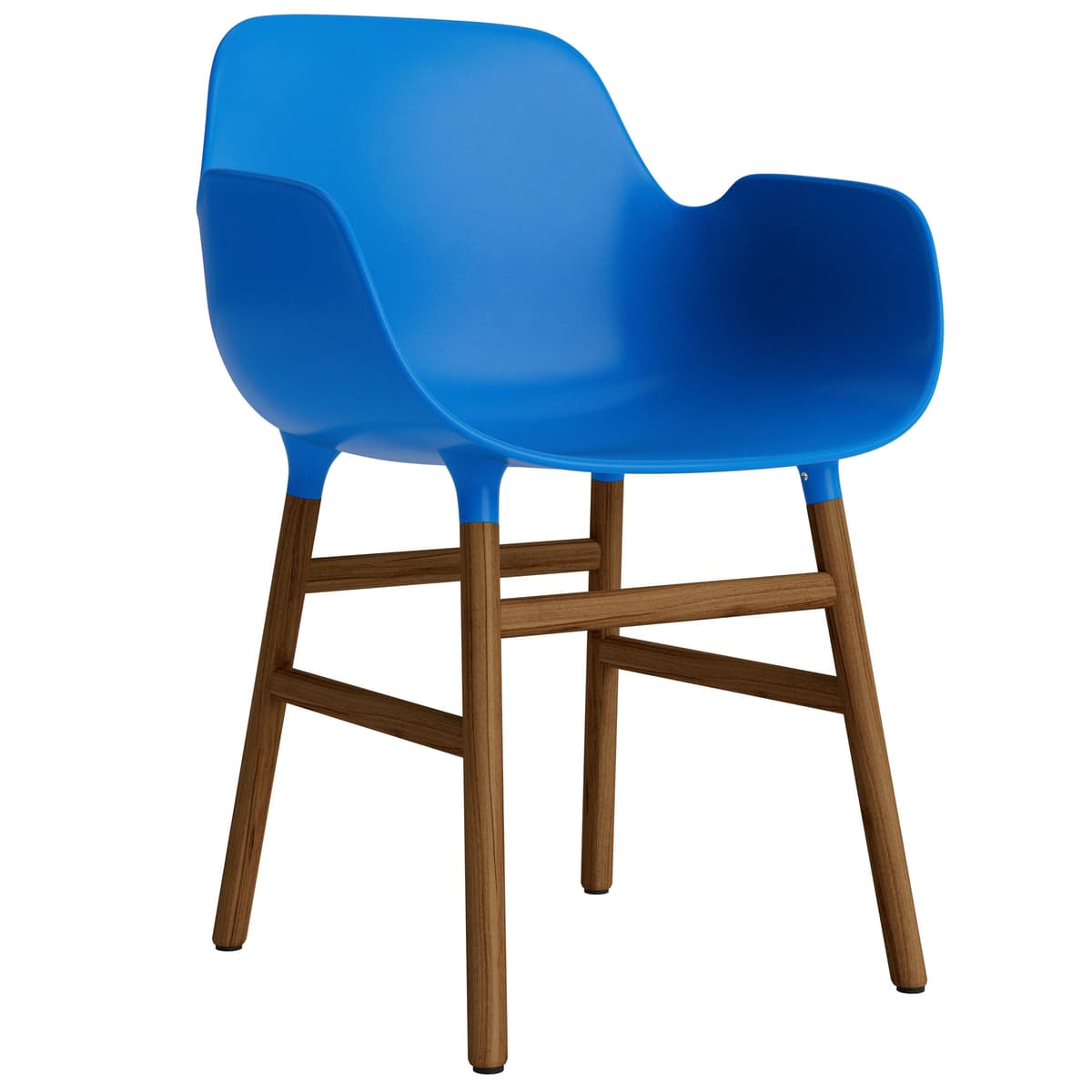 Normann Copenhagen Form Armchair Stoel Met Walnoten Onderstel Felblauw - afbeelding 1