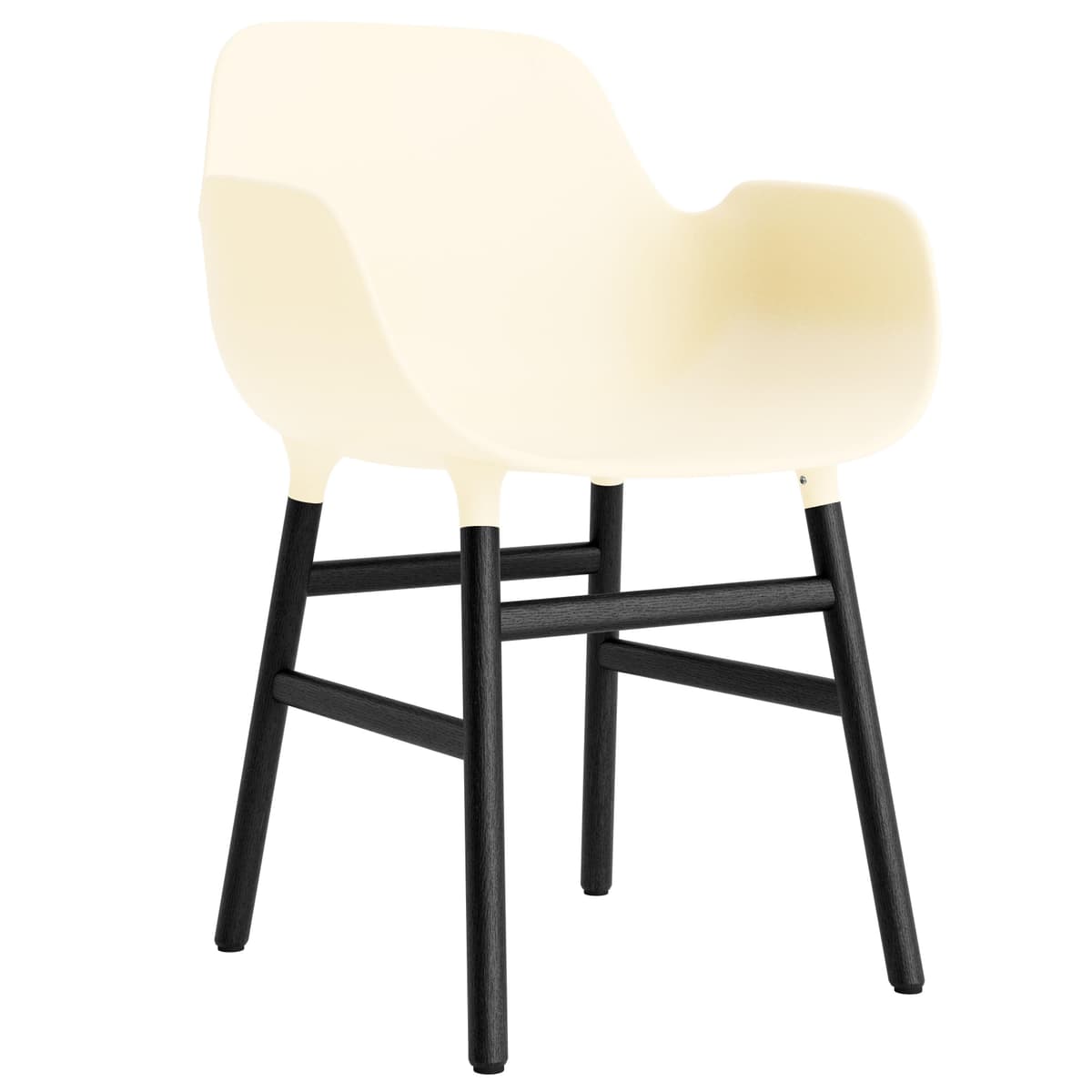 Normann Copenhagen Form Armchair Stoel Met Zwart Onderstel Creme - afbeelding 1