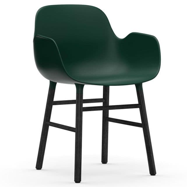 Normann Copenhagen Form Armchair Stoel Met Zwart Onderstel Groen - afbeelding 1