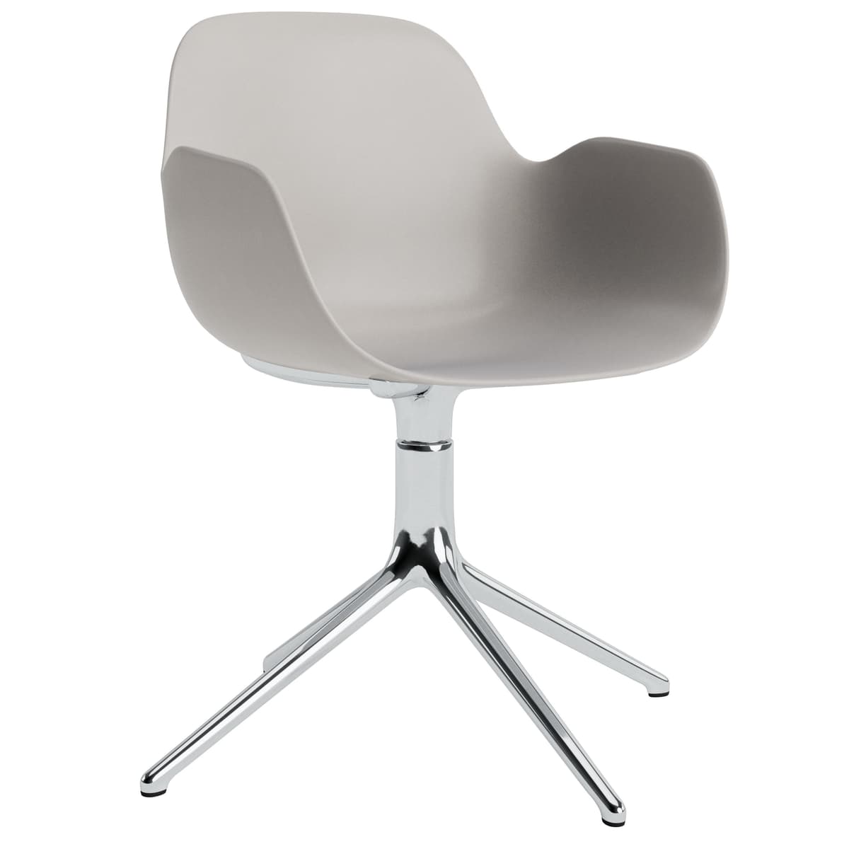 Normann Copenhagen Form Armchair Swivel Stoel Met Aluminium Onderstel Warmgrijs - afbeelding 1