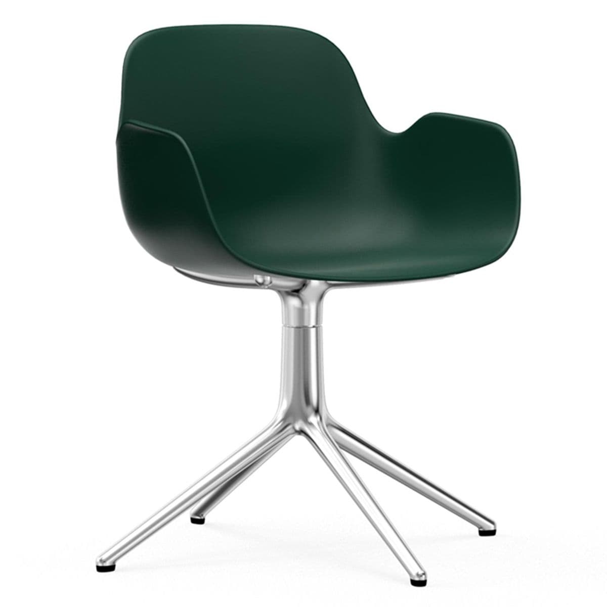 Normann Copenhagen Form Armchair Swivel Stoel Met Aluminium Onderstel Groen - afbeelding 1