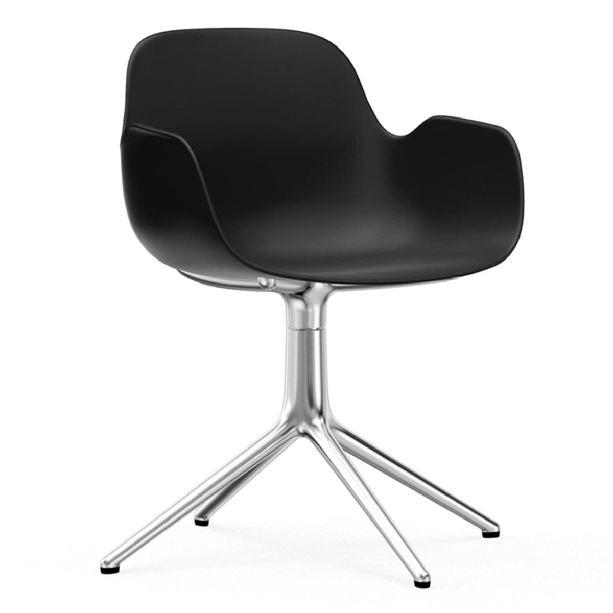 Normann Copenhagen Form Armchair Swivel Stoel Met Aluminium Onderstel Zwart - afbeelding 1