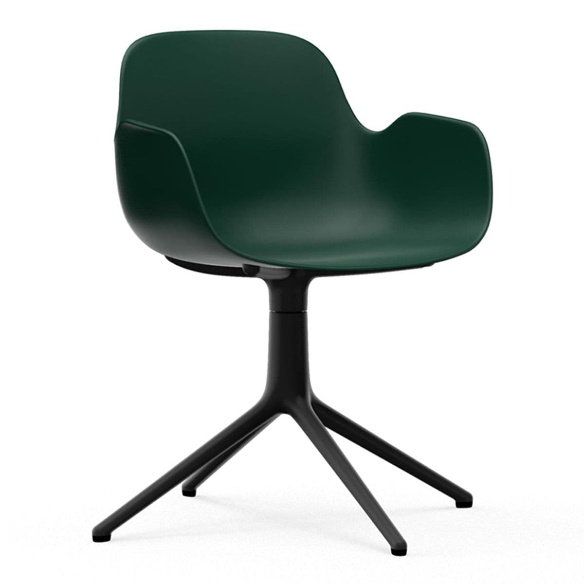 Normann Copenhagen Form Armchair Swivel Stoel Met Zwart Onderstel Groen - afbeelding 1