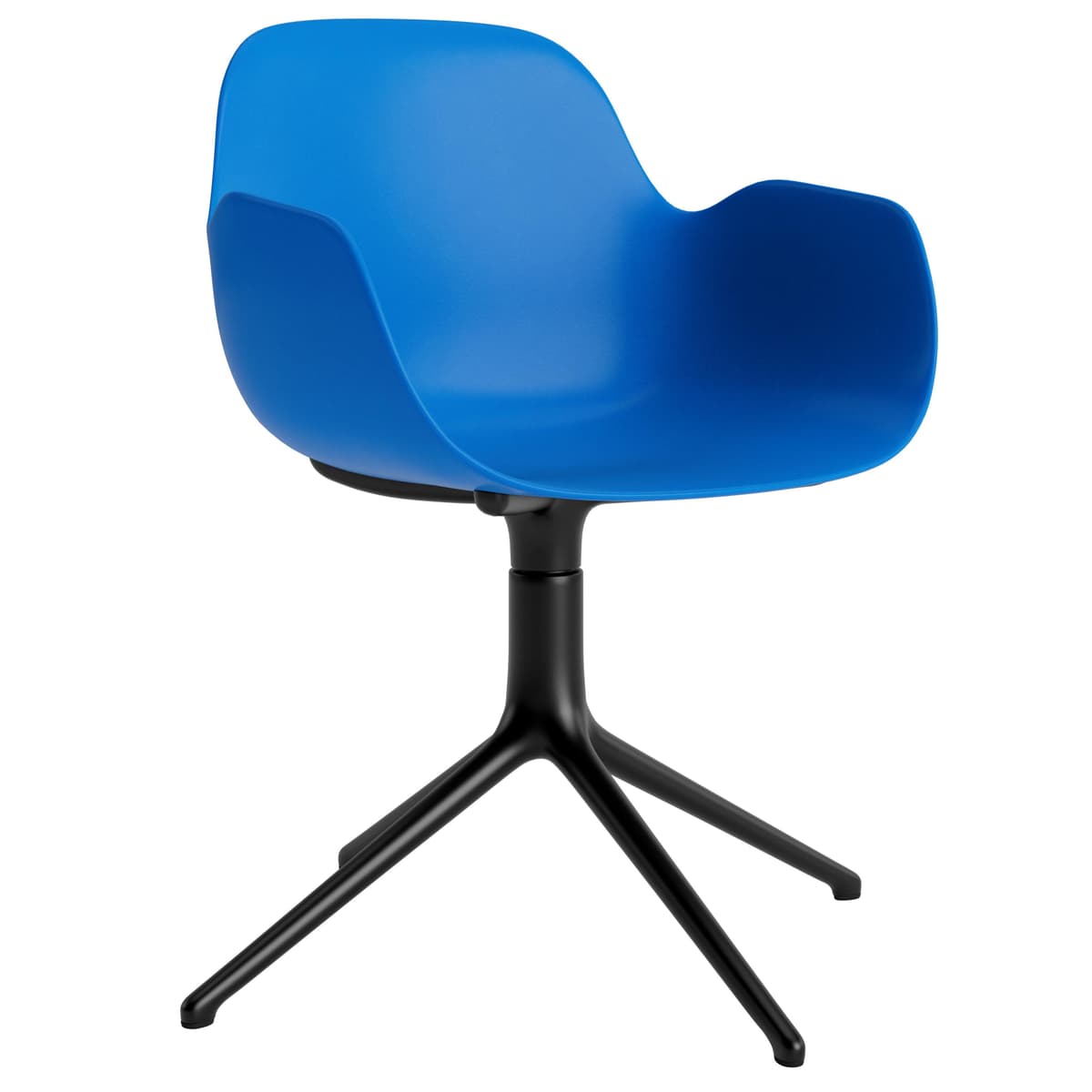 Normann Copenhagen Form Armchair Swivel Stoel Met Zwart Onderstel Felblauw - afbeelding 1