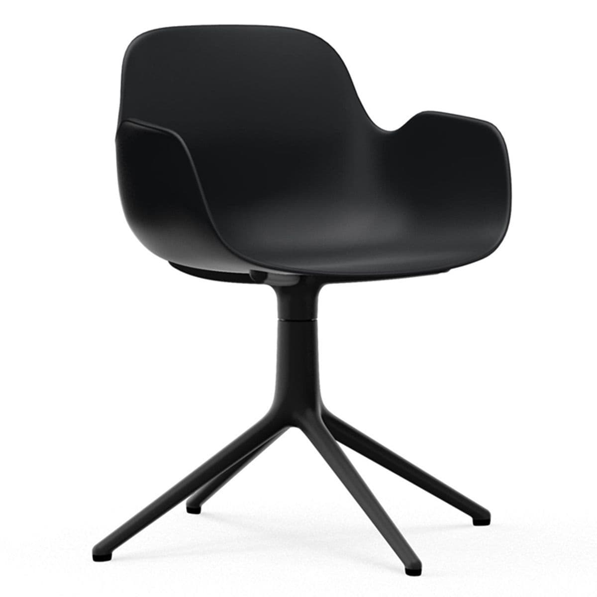 Normann Copenhagen Form Armchair Swivel Stoel Met Zwart Onderstel Zwart - afbeelding 1