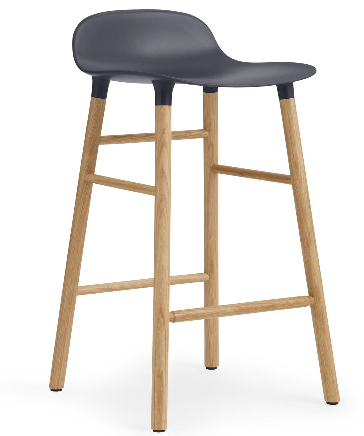 Normann Copenhagen Form Barstool Barkruk 65cm Met Eiken Onderstel Blauw - afbeelding 1